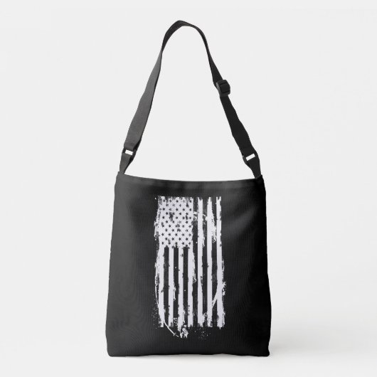 Amerikaanse vlag noodlijdend wit crossbody tas (Achterkant)
