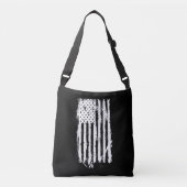 Amerikaanse vlag noodlijdend wit crossbody tas (Voorkant)