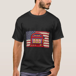 Amerikaanse Vlag Noodlijdende Casino Slot Machine T-shirt