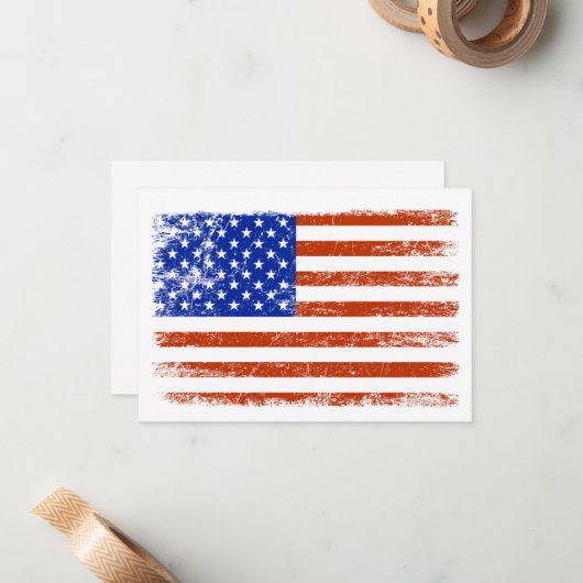 Amerikaanse vlag notitiekaartje (Voorkant / Achterkant in situ)