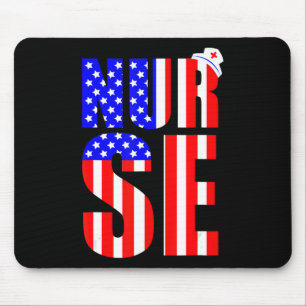Amerikaanse vlag Nurse 4 juli RN LPN Nursing Mem Muismat