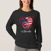 Amerikaanse vlag Nurse Life Heart Stethoscoop - vl T-shirt (Voorkant)