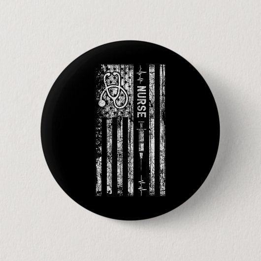 -Amerikaanse vlag Nurse Ronde Button 5,7 Cm (Voorkant)