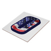 Amerikaanse vlag "O"-Tegel voor grote fotokeramisc Tegeltje (Zijkant)