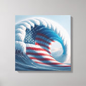 Amerikaanse vlag Ocean Wave Canvas Afdruk (Voorkant)