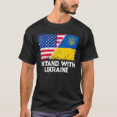 Amerikaanse vlag Oekraïens Ik sta achter T-shirt (Voorkant)