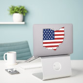 Amerikaanse vlag Ohio Sticker (Laptop op bureau)