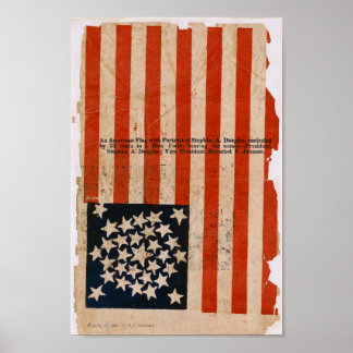 Amerikaanse vlag onbewerkte foto's rustieke USA Poster