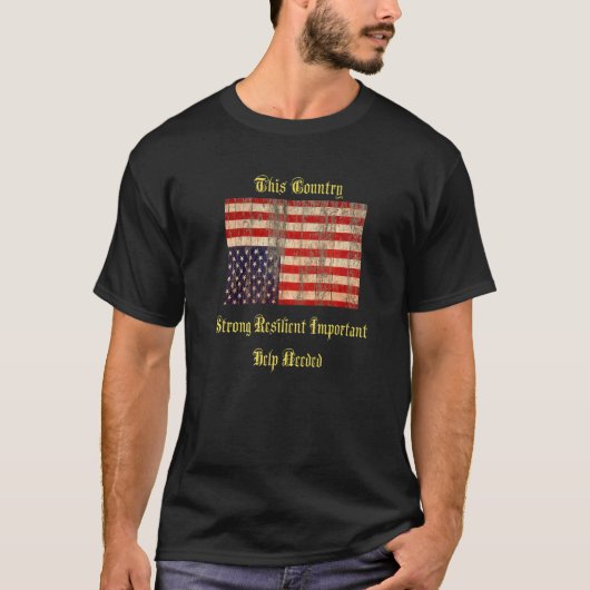  Amerikaanse vlag ondersteboven T-shirt (Voorkant)