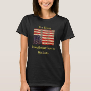 Amerikaanse vlag ondersteboven T-shirt