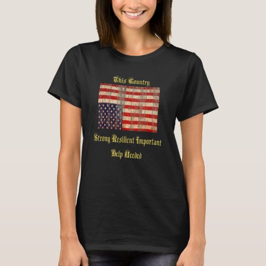  Amerikaanse vlag ondersteboven T-shirt (Voorkant)