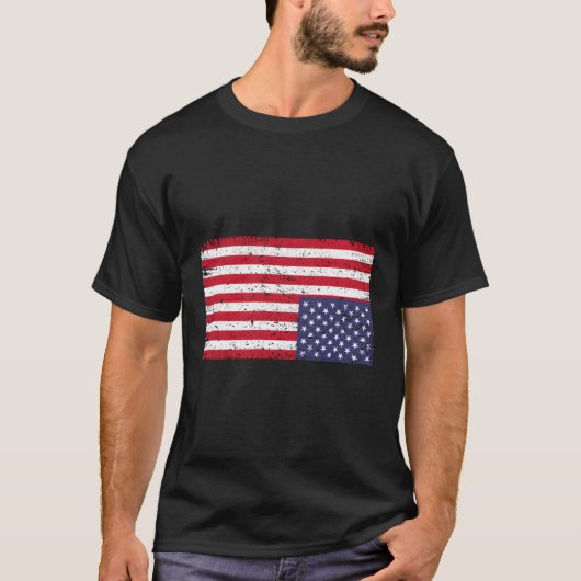 Amerikaanse vlag ondersteboven Verenigde Staten T-shirt (Voorkant)