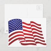 AMERIKAANSE VLAG ONDULATING - DE GROTE BANNER VAN BRIEFKAART (Voorkant / Achterkant)