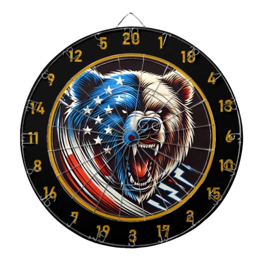 Amerikaanse vlag ontmoet woedende woede dartbord (Voorkant)