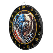 Amerikaanse vlag ontmoet woedende woede dartbord (Voorkant Rechts)