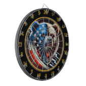 Amerikaanse vlag ontmoet woedende woede dartbord (Voorkant Links)