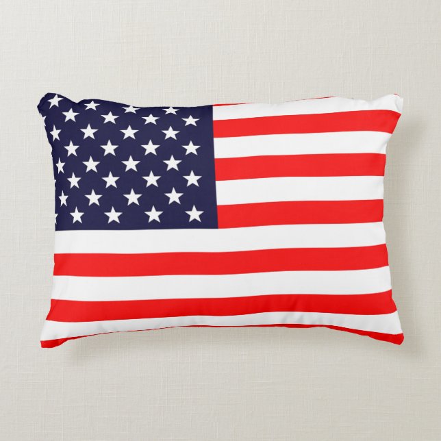 Amerikaanse Vlag Ontwerp Kussen (Voorkant)