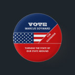 Amerikaanse vlag ontwerp, politieke campagne adver ronde button 3,2 cm<br><div class="desc">American Flag Design,  Politieke Campagne Adverteren Badge door The Visitekaartje Store.</div>