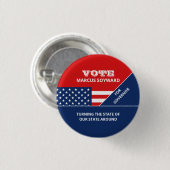 Amerikaanse vlag ontwerp, politieke campagne adver ronde button 3,2 cm (Voorkant /achterkant)