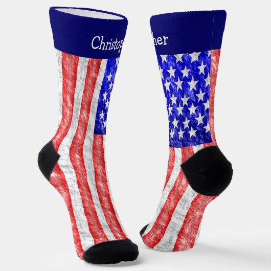 Amerikaanse Vlag Ontwerp Sokken (Gebogen)