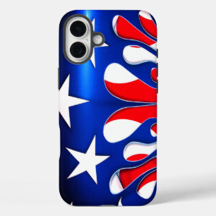 Amerikaanse vlag ontwerp telefoonhoes iPhone 16 plus hoesje
