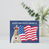 Amerikaanse vlag Onze-Lieve-Vrouw van Fatima Vuurw Briefkaart (Staand voorkant)