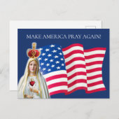 Amerikaanse vlag Onze Vrouwe Fatima Briefkaart (Voorkant / Achterkant)