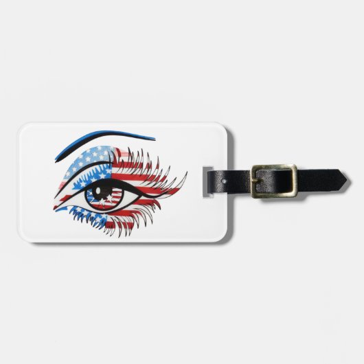 Amerikaanse vlag oog, Patriottische Sublimatie Cli Bagagelabel (Voorkant horizontaal)