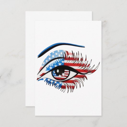 Amerikaanse vlag oog, Patriottische Sublimatie Cli Bedankkaart (Voorkant / Achterkant)