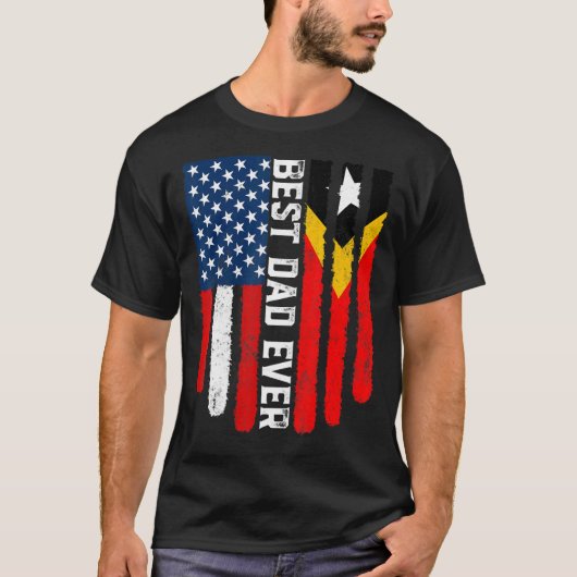 Amerikaanse vlag Oost-Timor vlag beste vader ooit  T-shirt (Voorkant)