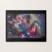 Amerikaanse vlag op 4 juli abstracte kunst legpuzzel (Horizontaal)