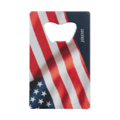 Amerikaanse vlag op 4 juli achtertuin BBQ Creditkaart Flessenopener (Voorkant)