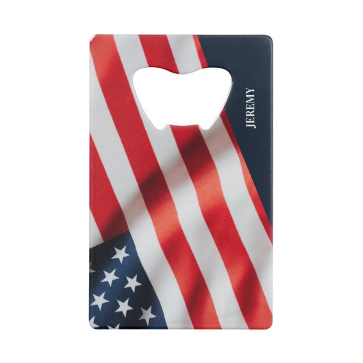 Amerikaanse vlag op 4 juli achtertuin BBQ Creditkaart Flessenopener (Achterkant)