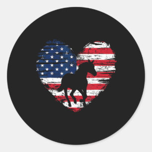 Amerikaanse vlag op 4 juli Amerikaanse patriottisc Ronde Sticker