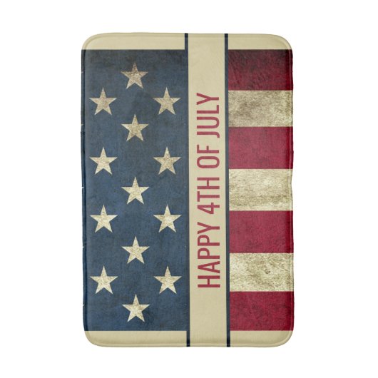  Amerikaanse vlag op 4 juli Badmat (Voorkant Verticaal)