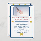 Amerikaanse vlag op 4 juli barbecue kaart (Voorkant / Achterkant)