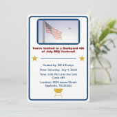 Amerikaanse vlag op 4 juli barbecue kaart (Staand voorkant)