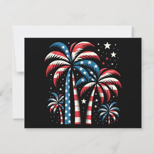 Amerikaanse vlag op 4 juli bedankkaart (Voorkant)