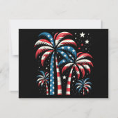Amerikaanse vlag op 4 juli bedankkaart (Achterkant)