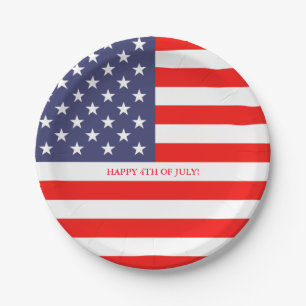 Amerikaanse vlag op 4 juli borden van papierpartij papieren bordje