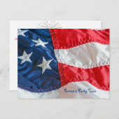 Amerikaanse vlag op 4 juli briefkaart (Voorkant / Achterkant)