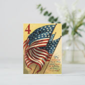 Amerikaanse vlag op 4 juli briefkaart (Staand voorkant)