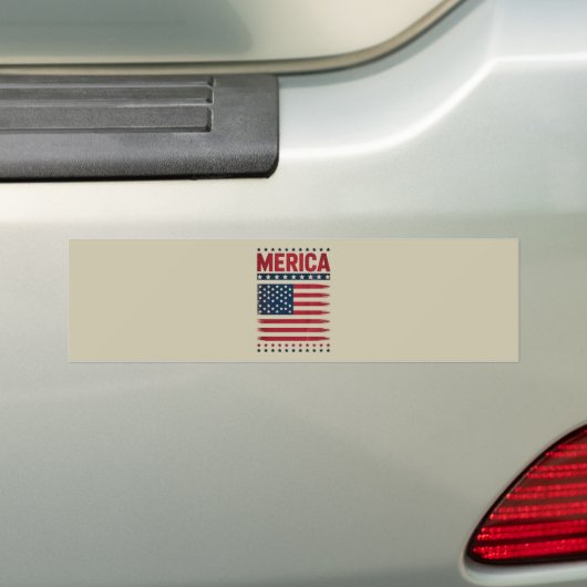Amerikaanse vlag op 4 juli bumpersticker (Op auto)