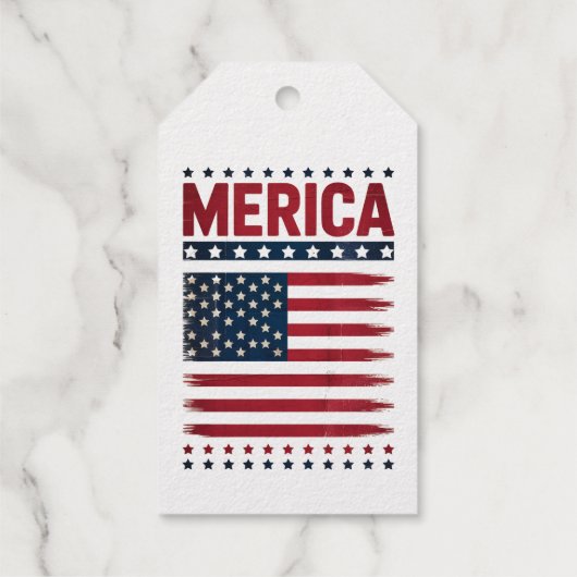 Amerikaanse vlag op 4 juli cadeaulabels (Achterkant)
