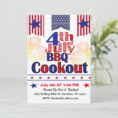Amerikaanse vlag op 4 juli Cookout Barbecue Kaart (Staand voorkant)