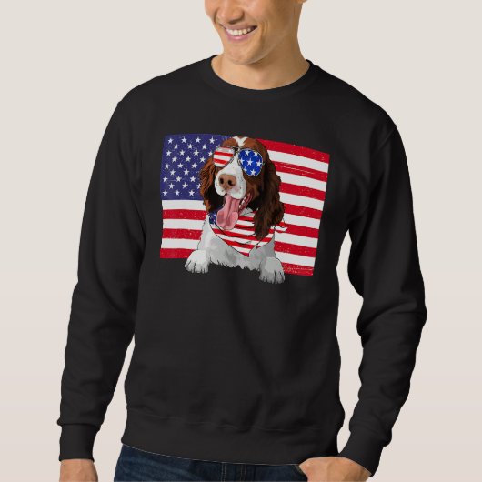 Amerikaanse vlag op 4 juli Engels Springer Spaniel Trui (Voorkant)