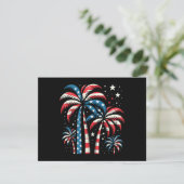 Amerikaanse vlag op 4 juli feestdagenkaart (Staand voorkant)