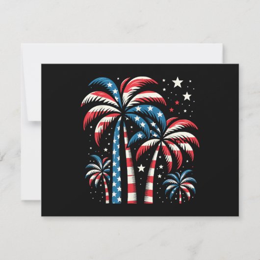 Amerikaanse vlag op 4 juli feestdagenkaart (Voorkant)
