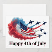 Amerikaanse vlag op 4 juli feestdagenkaart (Voorkant / Achterkant)