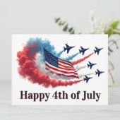 Amerikaanse vlag op 4 juli feestdagenkaart (Staand voorkant)